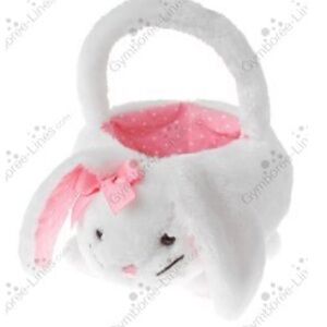 Easter White and Pink Bunny Plush Basket